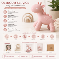 Anneau de dentition personnalisé en silicone souple de qualité alimentaire pour bébés, jouet sensoriel à mâcher pour nourrissons, vente en gros OEM ODM