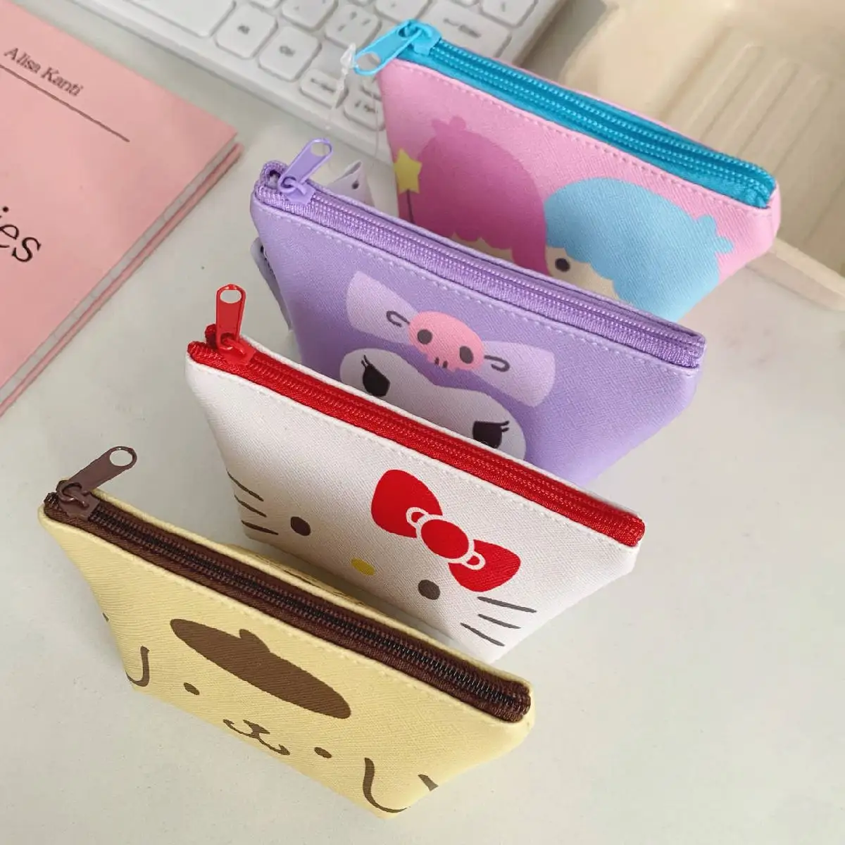 Sanrios Hello My Kitties Kulomi Melody Cinnamoroll Face Boat Type Cosmetics Small Pouch Bag Accessories Wholesale