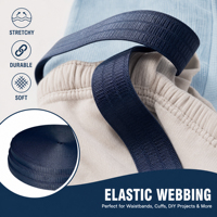 Sangle élastique bleu marine personnalisable avec logo pour ceintures et poignets, idéale pour la couture DIY, certifiée OEKO-TEX ISO9001, approvisionnement direct