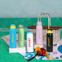 Bouteille d'eau isotherme portable en acier inoxydable de qualité professionnelle avec paille intégrée, anti-fuite, pour sports de plein air et loisirs