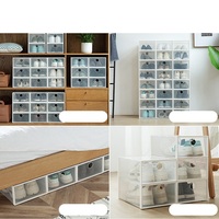Boîte à chaussures en plastique empilable visible transparente pour la maison