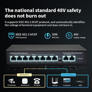 Switch PoE Inteligente con IA, OEM/ODM de Fábrica, 8 Puertos PoE, Switch Ethernet para Hogar/Oficina, 2 Puertos de Uplink de 100M, Switch PoE Industrial - Product Image 2