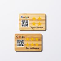 بطاقة NFC خشبية فارغة NTAG215 لمراجعات جوجل، امسح الرمز QR للحصول على تقييم 5 نجوم