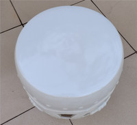 Tabouret de jardin en céramique creuse avec nœud de chine, tabouret d'assise en céramique émaillée blanche, tabouret d'extérieur en céramique