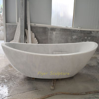 Décoration de maison baignoire ronde durable de style occidental baignoire en pierre travertin beige naturel