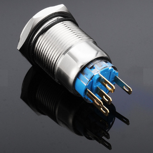 12V 19mm 5 पिन चांदी आग मिसाइलों धातु क्षणिक पुश बटन स्विच प्रकाश का नेतृत्व किया - Product Image 3