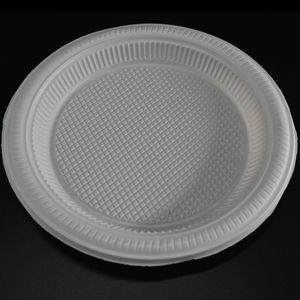 China Factory PVC Disposable White Plastic Snack Serving Plates For Food