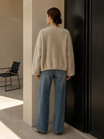 Manteau en laine et alpaga épais à col rond pour femme, style décontracté, à manches longues, idéal pour le bureau en hiver