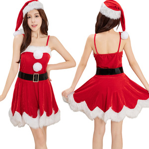 Style chaud <span class=keywords><strong>Miss</strong></span> Santa Claus Costume Adulte Noël Festive Déguisements Costumes De Fête De Noël - Product Image 2