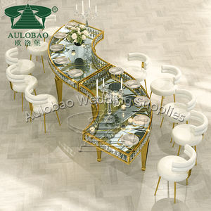 Mesa de araña de cristal de lujo, muebles de comedor, juego de mesa de comedor de Hotel moderno, mesa de cristal transparente - Product Image 2