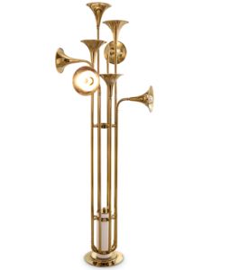 Hotel soggiorno decorativo 8 luci lampade da terra a <span class=keywords><strong>LED</strong></span> fantasia vintage antico retrò a forma di corno lampade da terra - Product Image 2