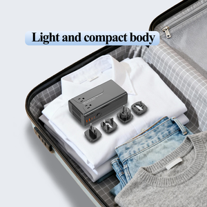 Convertisseur de tension Foxcan à onde sinusoïdale pure 1600W, de type US vers Europe, pour sèche-cheveux, avec 2 prises AC, 2 USB-C et 2 USB-A - Product Image 5