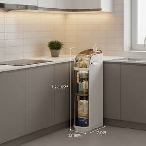 Mueble de Pie Delgado y Minimalista de 3 Niveles y 18 cm de Profundidad para Baño y Cocina, Organizador de Cajones, Diseño Ligero - Product Image 2