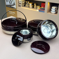 Ensemble de 4 grands récipients de conservation alimentaire africains, ensemble de casseroles isothermes pour fondue, ensemble de bols de présentation pour buffet, chauffe-plats