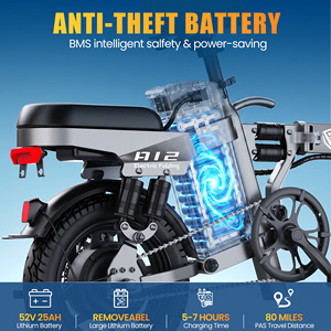 Prix de gros usine UE DTTZH A12S Entrepôt US Vélo électrique pliable au lithium 52V 25Ah avec pneus de 14 pouces - Product Image 4