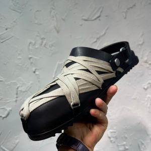 High Quality <b>Sandals</b> Shoes <b>Man</b> Designer Slippers Unisex Designer Hollywood Megalaced Mule Brand Black <b>Sandals</b> Shoes - Product Image 4