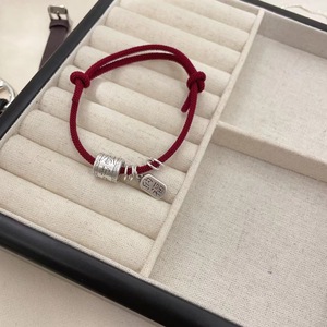<b>Red</b> String <b>Bracelet</b> 999 Sterling Silver Simple Chinese Style Auspicious Pendant Women's Everyday Wear - Product Image 4