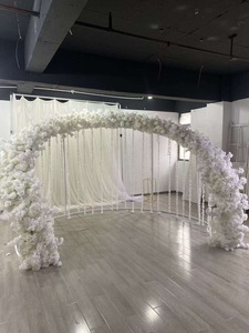 Hot Bán Quảng Trường Trắng Hoa Vòm Với Đứng Nhân Tạo Rose <span class=keywords><strong>Flower</strong></span> Backdrop Đám Cưới Trang Trí Sân Khấu Cho Đám Cưới Sân Khấu Trang Trí Nội Thất - Product Image 2