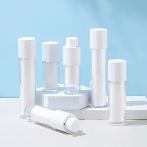 15ml 30ml 50ml plastik Serum krem havasız pompa şişesi yuvarlak döner açık losyon vakum silindir kozmetik cilt bakımı için ambalaj