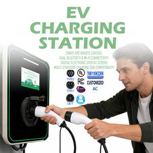 Estación de Carga para Vehículos Eléctricos con Pantalla Digital | Cargador Controlado por Aplicación para Vehículos de Nueva Energía | Compatibilidad con Pistolas de Carga Multiestándar - Product Image 1