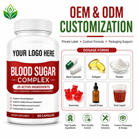 Capsules Équilibre Glycémique Sain Cannelle Chrome Feuille de Mûrier Soutien Métabolique du Glucose à Base de Plantes 20 Ingrédients Actifs OEM