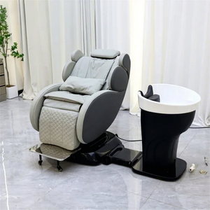 KISEN Electric Adjustable PU Leather Shampoo Chair with Massage for Salon Bathroom & Gym Use - Product Image 1