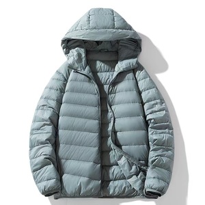 Veste en duvet de canard 90% à 2 couches pour homme Couleur kaki vert <span class=keywords><strong>noir</strong></span> Veste en duvet d'extérieur légère avec capuche Taille M à 4XL - Product Image 3