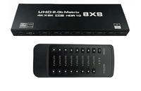 Oright Nouveauté Boîtier Répartiteur HDMI 2.0b HDCP2.2 60Hz 8x8 (8 entrées 8 sorties) en Métal Noir avec Télécommande Certifié CE/FCC