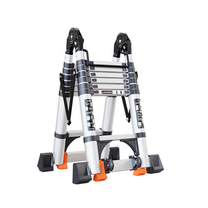 <span class=keywords><strong>Escalera</strong></span> Plegable <span class=keywords><strong>Telescópica</strong></span> Multifuncional Moderna de Aleación de Aluminio Reforzada, <span class=keywords><strong>4</strong></span> Peldaños, Capacidad de Carga de 150 kg, para el Hogar - Product Image 6