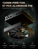Refroidisseur d'air pour processeur upHere 6 Heat Pipes, ventilateur silencieux PWM 120 mm, dissipateur thermique sans éclairage RGB pour PC