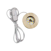 Base en bois moderne pour lampe LED avec câble USB, intensité réglable, pour lampe acrylique et présentoir en cristal – Vente en gros usine