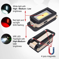 Lampe d'inspection COB Lampe torche magnétique Lampe de poche rechargeable portable Lampe de travail portable pour la réparation automobile Caractéristique étanche