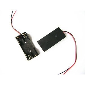 2 x AAA hücre <span class=keywords><strong>UM</strong></span>-4x2 siyah plastik pil tutucu kutusu kasa depolama tel kurşun ile 3V durumda - Product Image 1