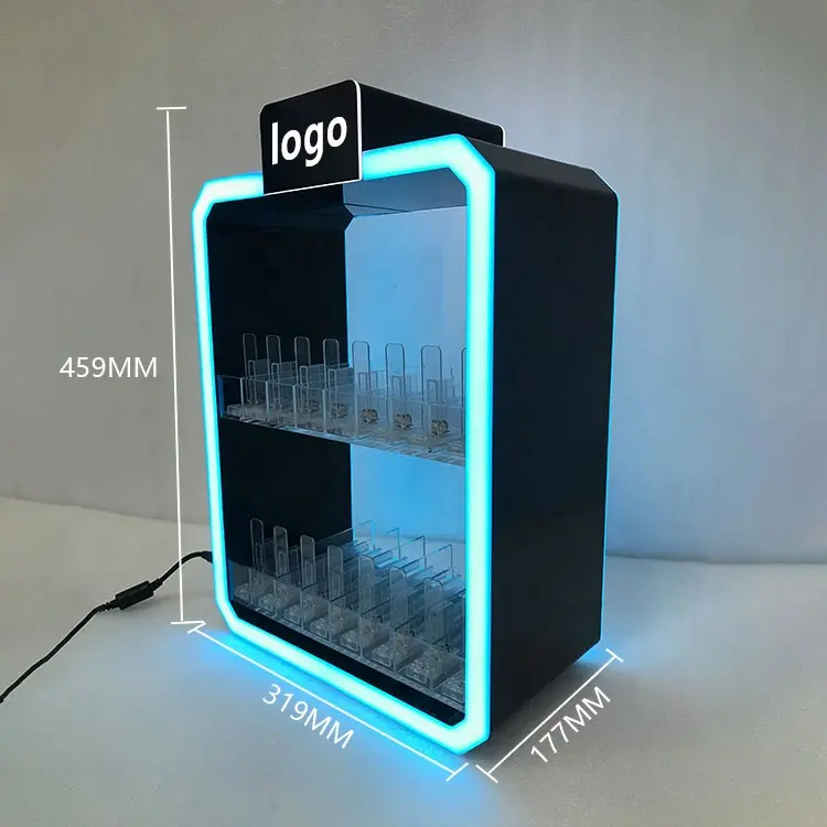 Smokeless Acrylic Tobacco Display Shop Cigarette Lighter PIPE Rolling Paper Ciga Glass Display Cases Showcase With Led Light