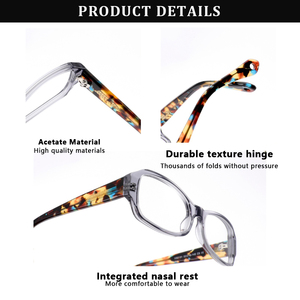 Sunray Vintage Retro Eco Friendly Acetate Handmade Lightweight Durable Classic Unisex Clear Lens Optical Eyeglasses <b>Frames</b> - Product Image 5