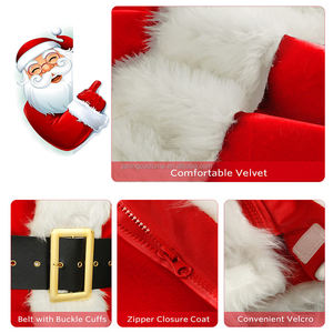 Costume de Père Noël pour homme, costume de Noël bordeaux, 11 pièces, costumes de Père Noël pour femme - Product Image 6