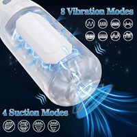 Verbesserte 3-in-1 Automatische Masturbationsmaschine für Männer mit 8 Vibrationsmodi, 4 Klemmfunktionen und 3D-Texturierung