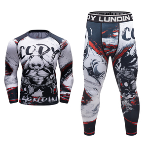 ชุดแรชการ์ด BJJ ยืดหยุ่นสูงสำหรับผู้ชาย ยี่ห้อ <span class=keywords><strong>Cody</strong></span> เสื้อและกางเกงขาสั้นรัดรูปสำหรับออกกำลังกาย พร้อมกางเกงระบายอากาศสำหรับวิ่งและฝึกซ้อม - Product Image 4