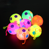 Balle lumineuse Anti-Stress pour enfants, jouets lumineux, boule élastique clignotante avec corde