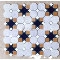Mosaïque moderne de luxe en marbre naturel blanc en forme de lanterne, tuiles découpées au jet d'eau pour la maison, la villa, l'hôtel, le salon, la salle de bain, la cuisine, les murs et les sols