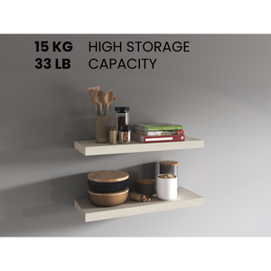 Floating Shelves White Washed Oak 2 Shelves 1.50 In H Wall Display <b>Storage</b> - Product Image 2