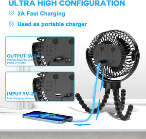 Ventilateurs de poussette portables 1200 2000 2500 5000mAh bureau ventilateur de poche bébé poussette voyage voiture Camping USB Rechargeable petit ventilateur - Product Image 5