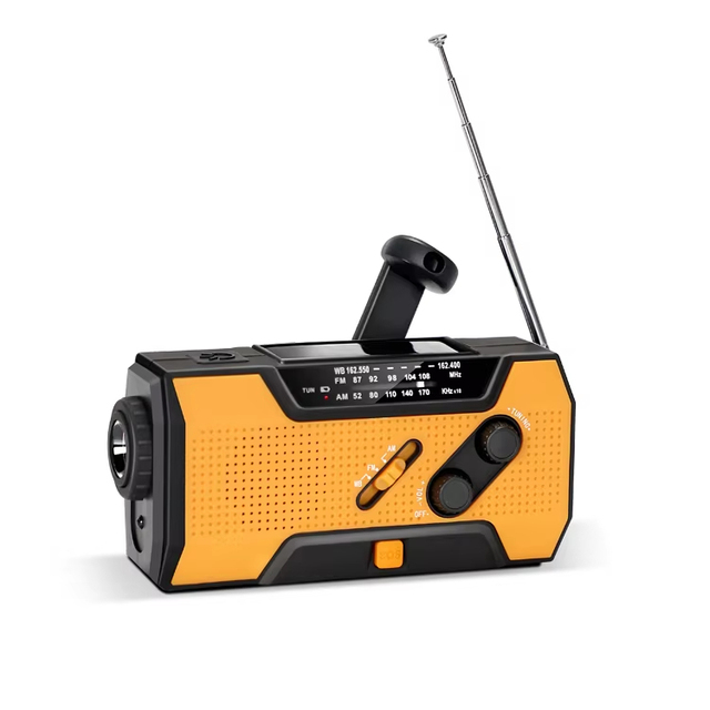 Portable Emergency Hand Crank Solar Radio With Am Fm Noaa, Operated Power Battery ,SOS Siren,Flashlight,reading Lamp for Outdoor