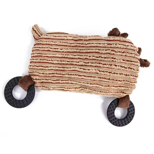 Wholesale Kinghon KH-31330 Durable Handmade Plush Corduroy Squeaky Dog Bite-Resistant Rubber <b>Ring</b> Chew Toy to Relieve Boredom - Product Image 1