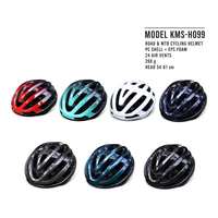 Casque de vélo KMS-HO99 In-Mold pour route et VTT, 24 aérations, léger (260g), pour adulte, avec support pour lunettes, pour VTT et vélo de route