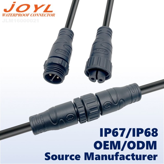 JOYL Custom M16 IP68 Waterproof Male Female Connector with 2Pin 3Pin 4Pin 5Pin Power Cable Wire Plug for LED Strips