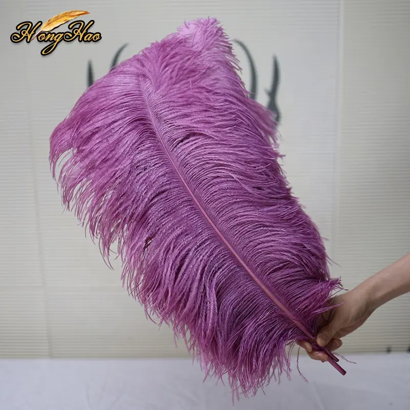 Hot Fashion 60-65cm Reddish Purple Ostrich Feathers Large Carnival Festival Photo Props Wedding Parties Decorations Vase