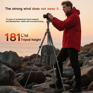 COMAN KX3939MINI V1 Aluminum <strong>Camera</strong> <strong>Tripod</strong> Detachable Monopod Horizontal Video <strong>Tripod</strong> With Fluid Head 1810mm - Product Image 5