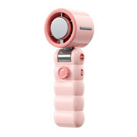 Ventilateur portable pliable à brume nano, haute vitesse, rechargeable par USB, en plastique, longue durée, pour voiture et usage personnel