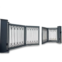 Puerta Batiente Automática Inteligente de Aluminio, Ecológica, Duradera, Plegable, de Seguridad, para Entrada de Villas Modernas, Hoteles, Escuelas y Patios
